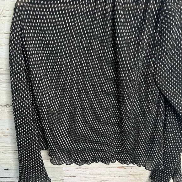 The fifth label polka dot sheer long sleeve blouse  black white size small - Picture 4 of 8